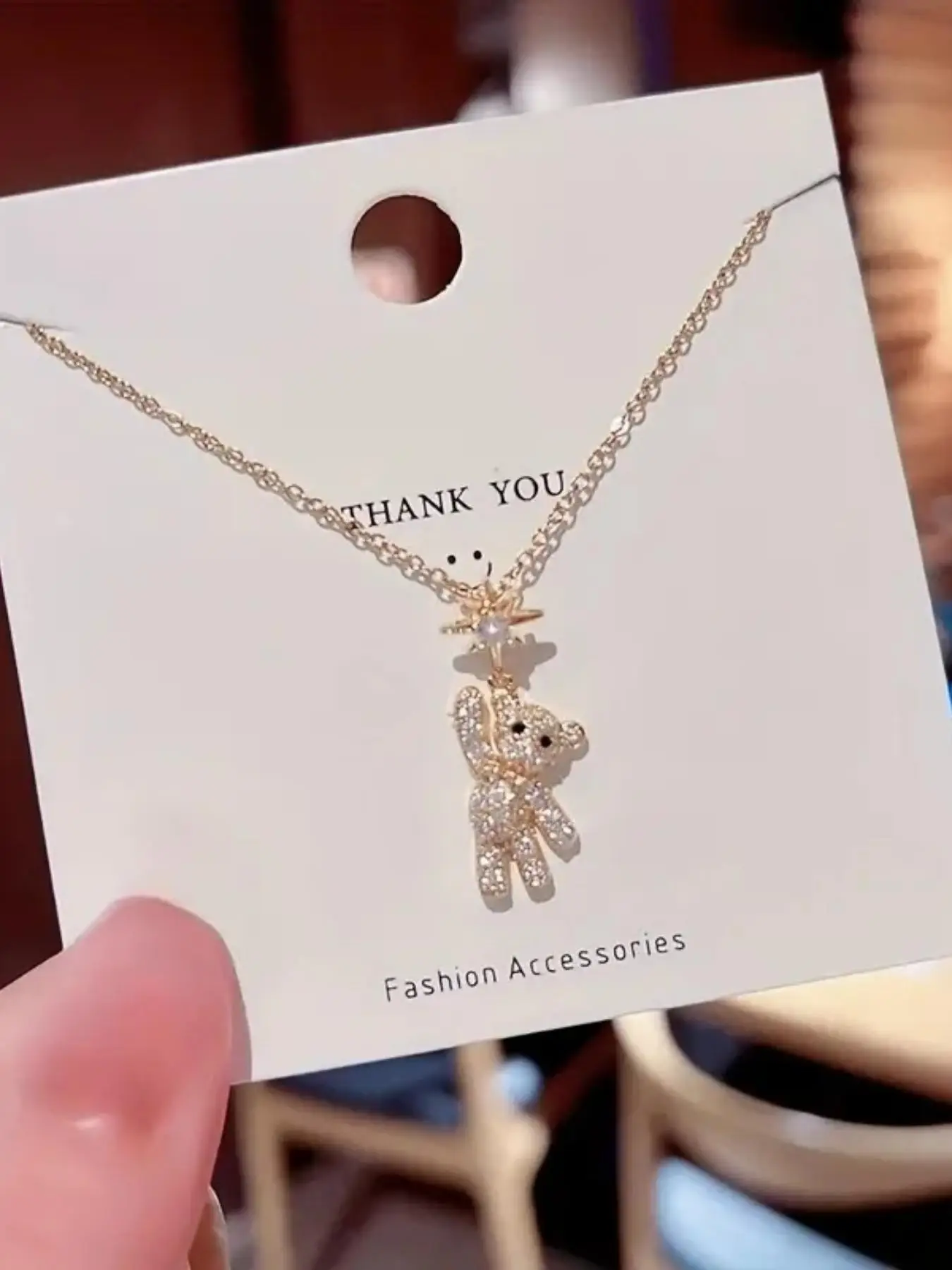 Cute Bear Design Pendant Necklace for Women & Girls, Fashion Jewelry for Party, Daily Clothing Decor, Trendy All-match & Exquisite Jewelry for Birthda