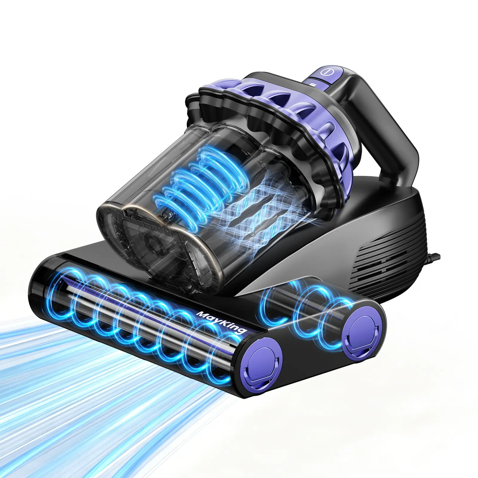 MayKing 18kPa Dual-Roller Dust Mites Vacuum Cleaner, Powerful Suction UV-C Mattress Cleaner with Triple-cup Filtration System, AI Dust Detection with LED Display, 66,000 Taps/Min, Ultrasonic & 149°F Hot Air— Vacuum for Bed, Couch