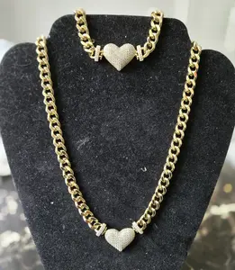 Xuping Jewelry 2pc 14k Laminated Gold Set Includes Elegant Gold Necklace And Bracelet Set