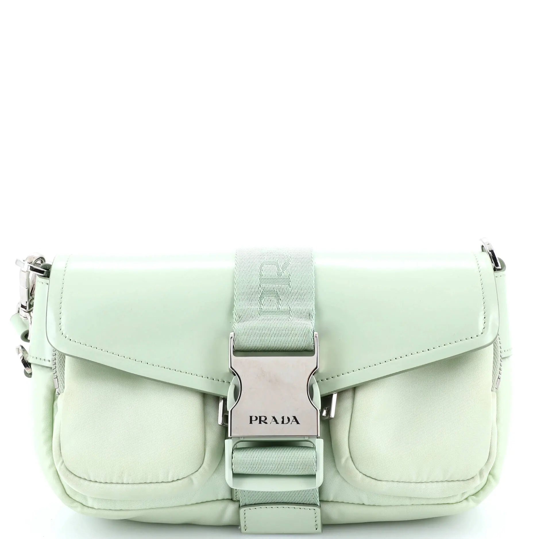Pre-owned PRADA material Messenger Bags Buckle Pocket Crossbody Bag Spazzolato Leather and Tessuto by Rebag