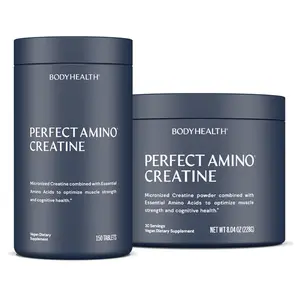 BODYHEALTH Perfect Amino Creatine Post Workout - Micronized Creatine Monohydrate for Muscle Strength, Performance & Recovery - Vegan, No MSG, No Artificial Sweeteners - Supports Cellular Energy & Cognitive Health