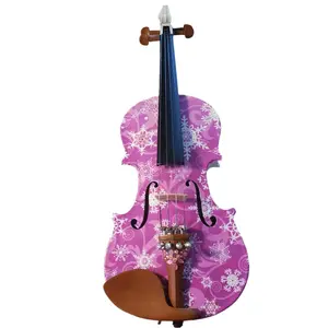 Snowflake Fuchsia Sparkle Violin Outfit | Carbon Fiber Bow & Case
