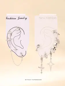 Mixed Star Design Earrings Set, Rhinestone Decor Earrings, Fashion Jewelry for Party, Daily Clothing Decor, Trendy All-match & Exquisite Jewelry for Birthday Gift, Stud Earring Jewelry, Earring Stacking Set