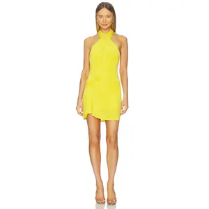 Peachy Den Kylie Halter Knot Dress in Dijon