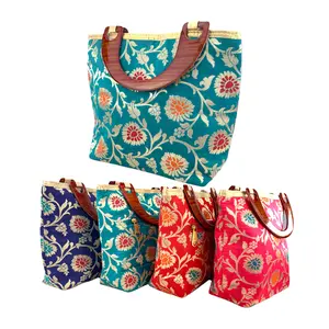 Elegant Silk Gota Patti Potli Bag | Ethnic Wedding Favor & Gift for Eid, Diwali, Nikah | Luxurious Handcrafted Purse | Choose Your Color