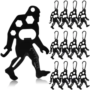 Viral Ape-Man 11-in-1 Multifunctional Tool Card Keychain 12PCS Stainless Steel Pocket Wrench Screwdriver Bottle Opener Measuring Ruler EDC Gadget for Camping Hiking Travel Father’s Day Gifts for Men
