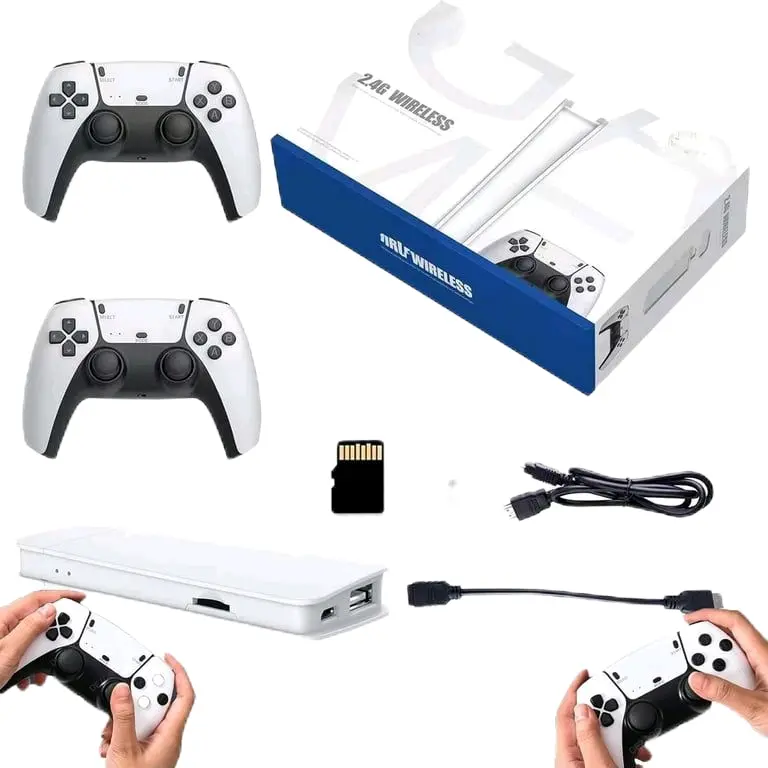 Retro Game Stick Console with 20000+ Games, 2.4G Wireless Controllers, 128GB TF Card, HD Output, 1080P Resolution, Plug-and-Play, Perfect for All Ages