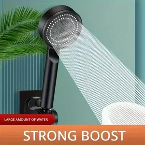 High Pressure Handheld Shower Head, Pressure Boosted Shower, 5 Modes, Sensitive Skin Friendly, Easy Install, No Battery Needed, Modern Bathroom Accessory