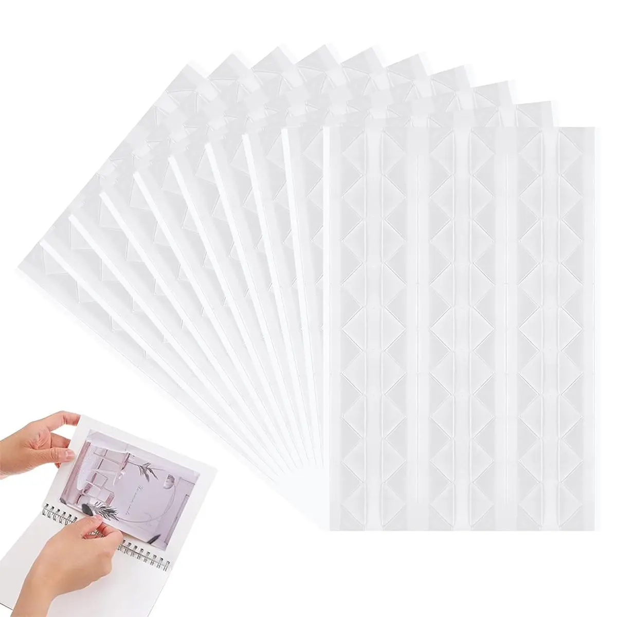 10/20/30 Counts Self-Adhesive Photo Corners – Clear Acid-Free Removable Hold for Scrapbooks, Journals & Memory Albums