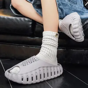 Couples' 2-Tone Slide Slippers, Dotted Massage Outsole Shoe with Non-Slip, Wear-Resistant Performance for Casual Footwear & Flipflop Style