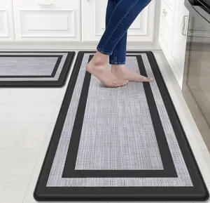 Way Finder - Kitchen Mat [2 PCS] Cushioned Anti-Fatigue, Waterproof Rugs Ergonomic Comfort Standing Mat