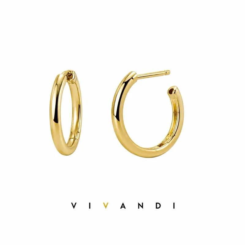 Vivandi Medium Classic Hoop Earrings