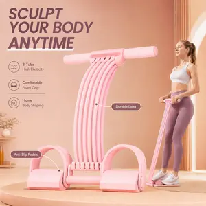 Pedal Strap for Arm and Waist Training in Home Gym--Eco-Friendly Natural Latex Yoga Stretch Strap with Adjustable Resistance Pedal Strap for Arm and Waist Training in Home Gym--Eco-Friendly Natural Latex Yoga Stretch Strap with Adjustable Resistance