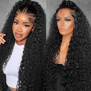 Bling Hair Kinky Curly Lace Front Wig 13x6 HD Transparent Deep Curly Human Hair with Natural Color 180% Density for Women