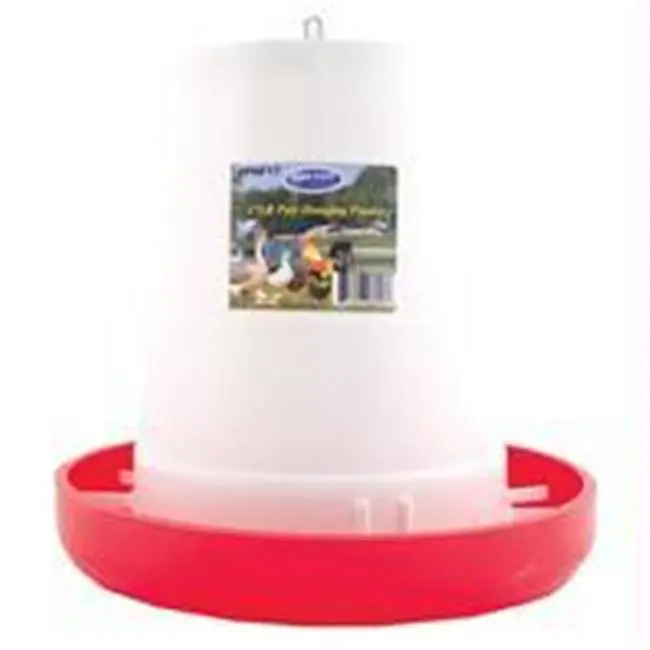Millside Industries Plastic Poultry Feeder - 17 Lb Capacity, Adjustable Tray, Durable Metal Handle, 5 Feed Flow Rates, Barn Bird Feeding Tool - Model PHF17, Essential Bird Feeding Tool