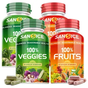 Fruits and Veggies Supplement, Natural Fruit and Vegetable Vitamins Soy Free Vegetable and Fruit Supplements for Women Men and Kids - 90 Fruit Capsules, 90 Veggie Capsules  Dietary Healthcare Fitness