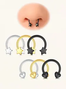 Stainless Steel Septum Rings 16g, Horseshoe Cartilage Earrings, Tragus Helix Piercing, Unisex Body Jewelry for Women & Men