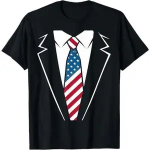 Toddler Trump Halloween Costume American Flag Kids Suit T-Shirt
