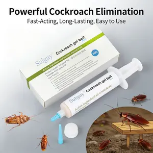 Sulguy Cockroach Gel Bait, 4 Tubes x 30-Grams, 1 Plunger and 2 Tips, German Roach Insect Pest Control, Indoor and Outdoor Use, Roach Killer Gel for American, German and Other Major Cockroach Species