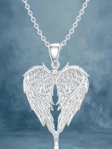 Wing Design Pendant Necklace for Women & Girls,  Fashion Jewelry for Party, Daily Clothing Decor, Trendy All-match & Exquisite Jewelry for Birthday Gift, Heart Design Necklace