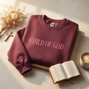 Embroidered Child of God Christian Hoodie, Christian Sweatshirt, Jesus Hoodie Trendy Hoodie, Bible Verse Shirt Aesthetic Clothing Christian Merch for Men Women