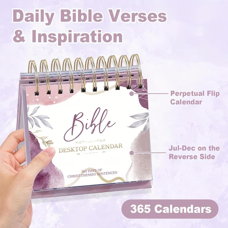 PRSTINCOL Daily Bible Verse Flip Calendar Perpetual Scripture Desk Decor with Inspirational Quotes for Office and Home 365 Days of Christ-Themed Sentences TikTokShopJumpstartSale