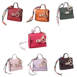 Women's 7PCS Cute PU Leather Mini Keychain Organizer - Portable Coin Purse, Earbud Case, Bag Accessory - Keychains for Women, Ideal Gift for Fashion Enthusiasts