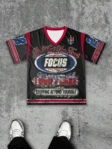 Viral Men's Super Large Retro Pattern Baseball Jacket | Y2K Street Dress Retro Printed T-shirt, with a worn-out "Focus 28" design and bold street style top, suitable for the summer of 2026