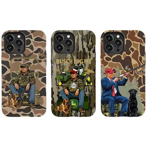 Camouflage Sitk@ Hunter Trump Phone Case, Retro Waterfowl Pattern, Compatible with iPhone 17/16/15/14/13/12/11 Pro Max/Plus and Samsung Galaxy S23FE/22/23/24/25