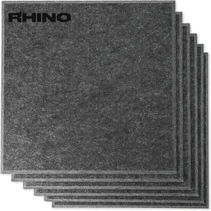 Windscreen Supply Co. Rhino Acoustic Sound Panel,High Density, Eco-Friendly, Odor-less, 12x12, Dark Gray - RHP1212D