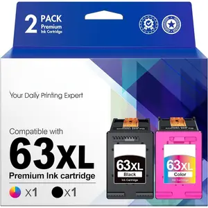 Remanufactured 63XL Ink Cartridges Combo Pack Replacement for  63 63XL to use for  Officejet 5255 5258 5260 3830 Envy 4520 4516 DeskJet 1112 2132 3632 Printer Tray(Black, Color)