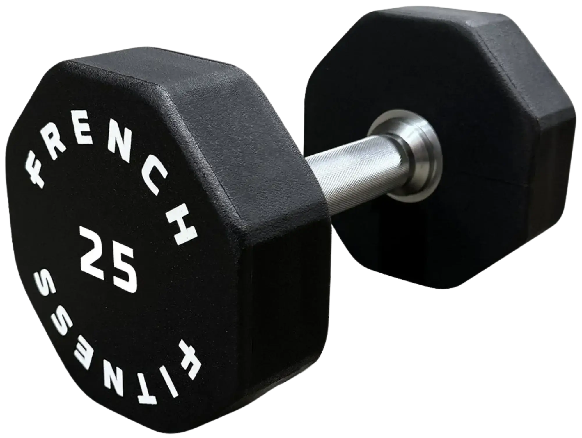 French Fitness Urethane 8-Sided Hexagon Dumbbell, 25 lbs Single (New) - Weights for Weight Lifting, Workout Equipment, Hexagon Dumbbell Weight Lifting