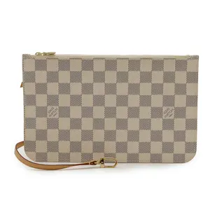 Pre-owned Louis Vuitton Canvas Small Leather Goods Neverfull Damier Azur Pouch