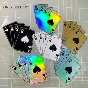 1PC 'Poker Logo' Ace of Spades Multi-style Car Sticker, Car Decal, Decal for cars, Universal for Car, Motorcycle, etc, Inject 'Poker Elements + Colorful Design' Entertainment DNA into Vehicle/Gear, Vehicle Exterior Decoration