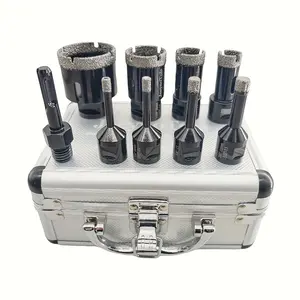 9PCs high Quality Diamond Core Drills Set 6/6/8/10/20/25/35/50mm Drill Bits & 1PC Adapters, For Ceramic Tile Marble Porcelain 5/8-11 Thread, Tile Bit, Title Tools, Tilesaw, Hole Saw Diamond Drill Bits carbide bits Power Drill Tool Kit Hole Saw Kit