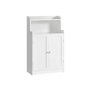 VASAGLE 39.4-Inch Tall Storage Cabinet, Floor Cabinet with 2 Doors, 2 Adjustable Shelves, Freestanding, for Bathroom, Kitchen, Living Room