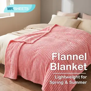 NTBAY Plush Flannel Blanket –Lightweight for Spring & Summer,Soft Lightweight Cozy Throw for Bed & Couch, Thin Warm All-Season Twin Blanket