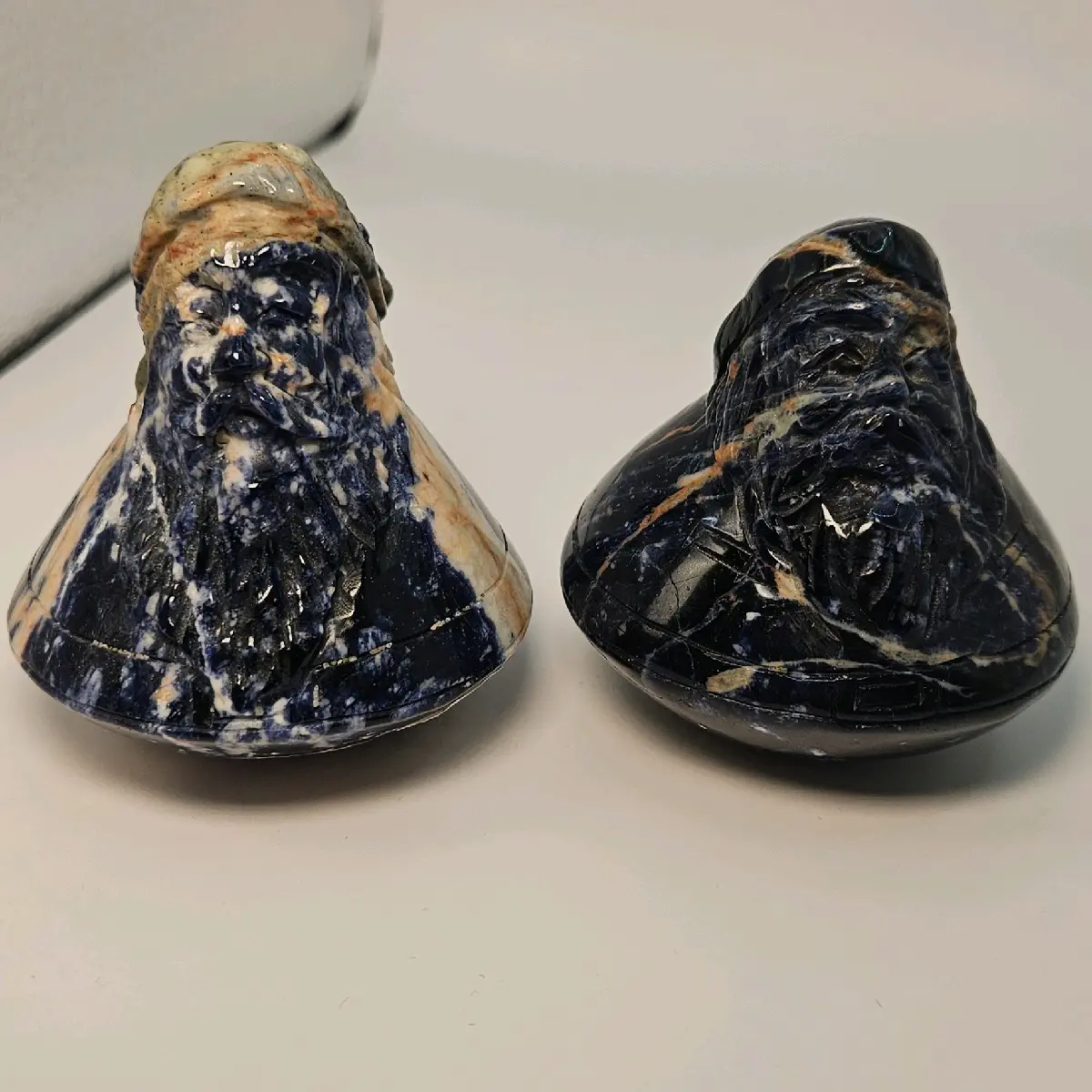 Sunset Sodalite Crystal Carving of Santa Claus Statue