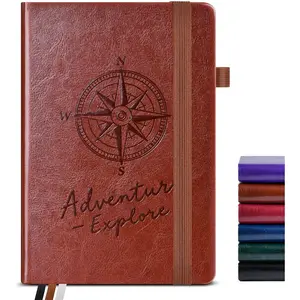 PAIBAS Lined Journal Notebook for Women Men, 160 Pages, A5 Hardcover Vintage Leather Journaling Notebooks for Work, School, Note Taking, Travel, Bible Study, Daily Diary for Writing 5.8"x8.5" (Brown)