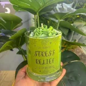 Stress Relief Soy Candle - 12 oz Eucalyptus & Spearmint