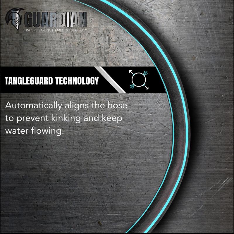 Flexon 5/8" Guardian Heavy Duty Kink Resistant Garden Hoses with TangleGuard Technology – Durable, Flexible, Tangle-Free Watering,  Ideal for Lawn, Garden, and Outdoor Use