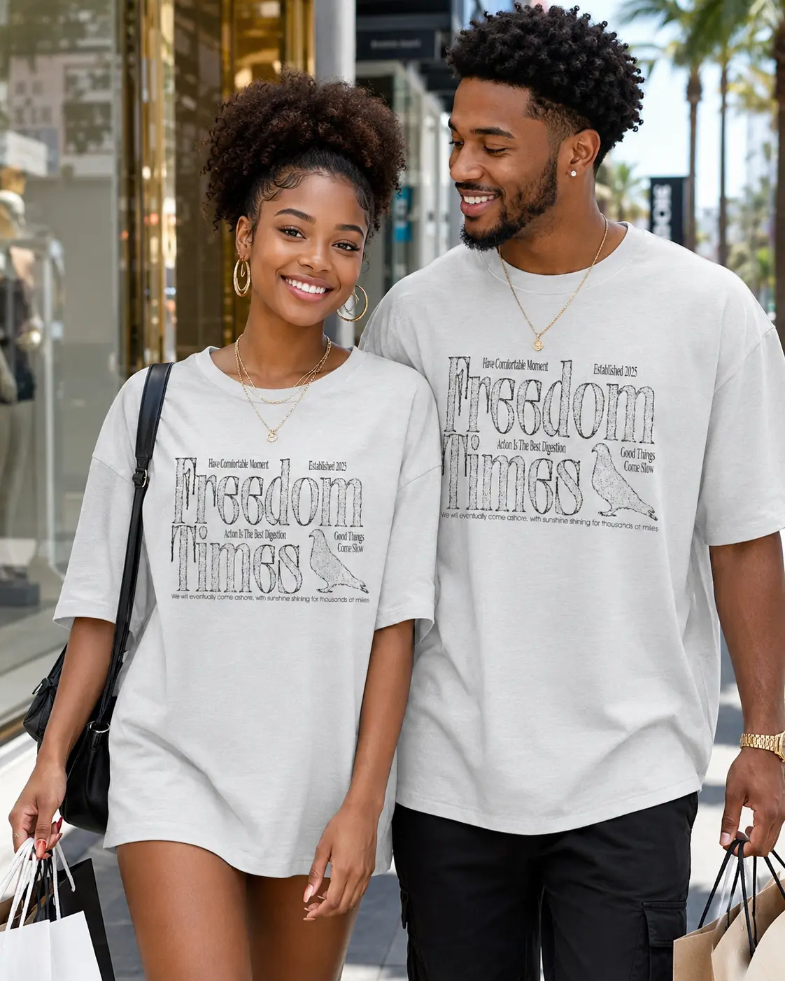 Freedom Times Graphic T Shirt, Vintage Casual Short Sleeve Tee, Unisex Relaxed Fit Shirt for Men Women, Summer Streetwear Top