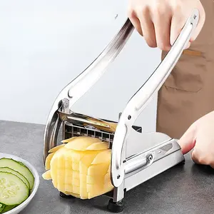 French Fry Cutter Professional Potato Cutter Stainless Steel Potato Slicer French Fries Press French Fries Cutter for Potato