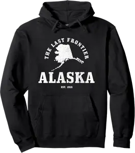 Alaska The Last Frontier State Map Est. 1959 Vintage Pullover Hoodie - Gabriellef Shop 27B0C3HQW6PF