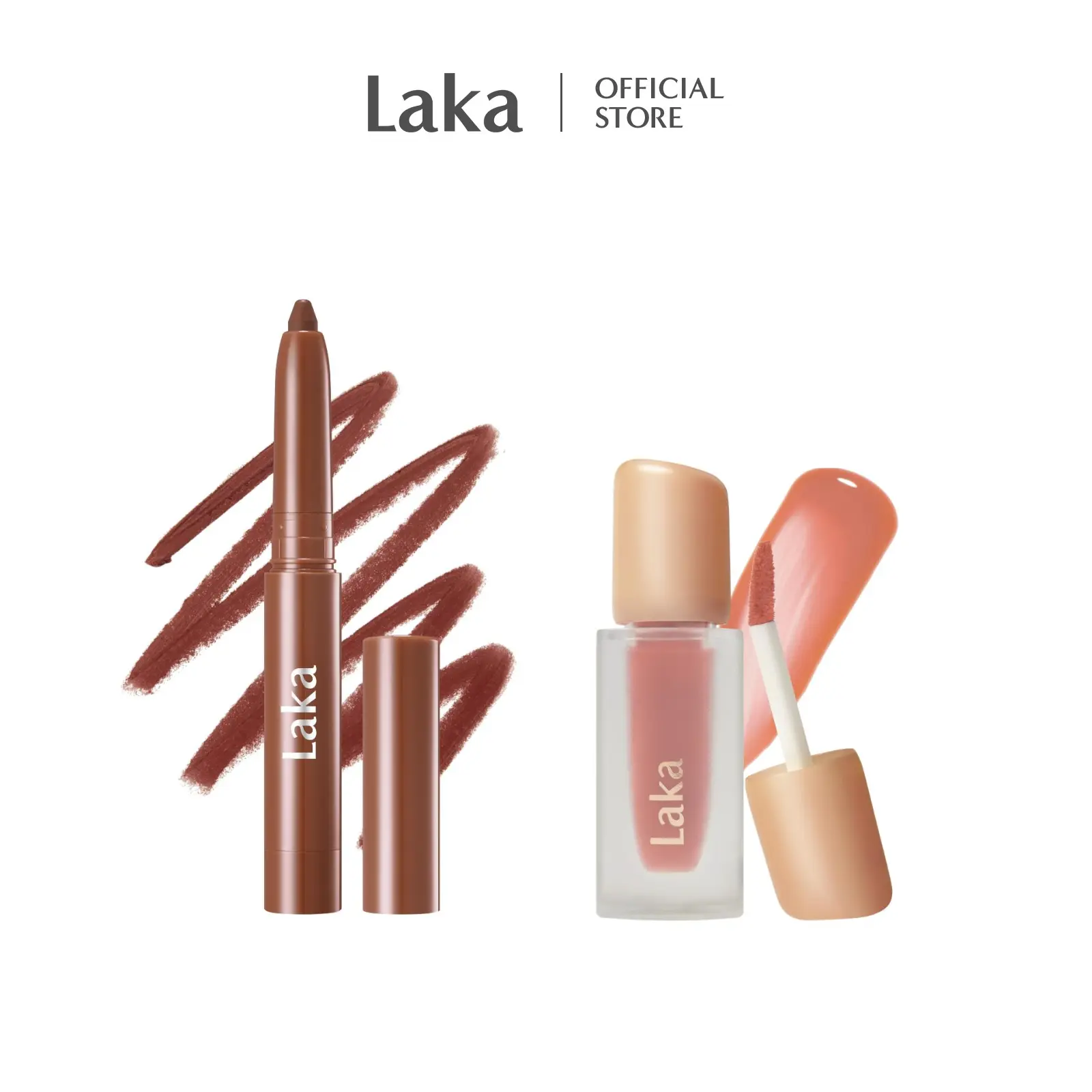 [Laka] Easy Glide Lip Liner & Fruity Glam Tint Duo – Defined Shape, Juicy Gloss in One Duo