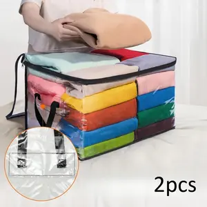 Quilt bags, transparent clothing storage bags, living room clothing storage boxes and storage boxes