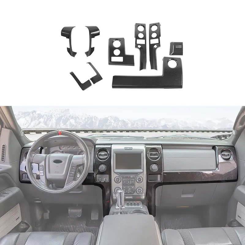 Custom Fit ABS Car Interior Dashboard Cover Trim Kit, UV-Resistant, Scratch-Resistant, Unique-Look Center Console Dash Panel, Truck Accessories, Auto Accessories Interior for 2009-2014 Ford F150 Raptor