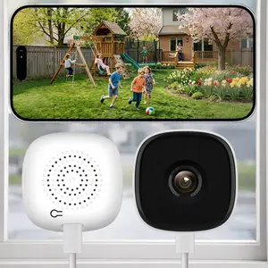 Window Security Camera 3MP 2K, Indoor WiFi Cameras 2.4GHz/5GHz with Starlight AI Color Night Vision, Motion & Person Detection with Auto-Focus, Real-Time Alerts, 24/7 Recording, Support TF card, Easy Installation, No-Drill Install, No Reflections