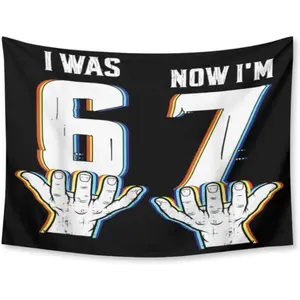 I was 6 Now Im 7 Funny 67 Birthday Seven Year Old Tapestry Wall Hanging,Polyester Fabric for Living Room Bedroom Dorm Decoration,Aesthetic Home Decor 30x40 Inch