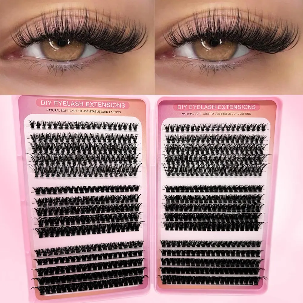 600/540 Pcs Eyelash Extension Kit, Individual Set Eyelashes, Multiple Lengths, Odorless, Easy to Apply, Home Makeup Books, False Eyelashes Set, Individual Lash Extensions, Curl Cluster Lashes, Cosmetic